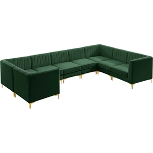Meridian Furniture Alina 145-inch x 93-inch 8-Piece Velvet Modular Sectional