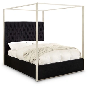 Meridian Furniture Porter Velvet Canopy Bed