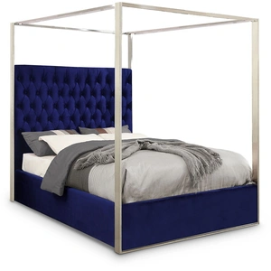 Meridian Furniture Porter Velvet Canopy Bed