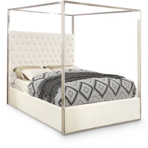 Meridian Furniture Porter Velvet Canopy Bed