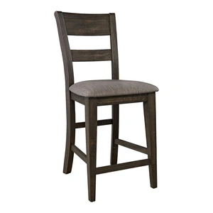 Liberty Furniture Double Bridge Linen/Wood Splat Back Counter Chair, Dark Chestnut