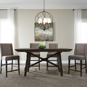 Liberty Furniture Double Bridge Linen/Wood Counter Chair, Dark Chestnut