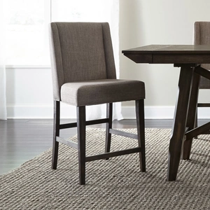 Liberty Furniture Double Bridge Linen/Wood Counter Chair, Dark Chestnut