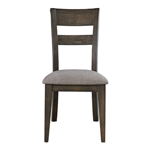 Liberty Furniture Double Bridge Linen/Wood Splat Back Side Chair, Dark Chestnut (Set of 2)