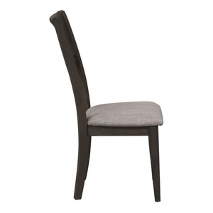 Liberty Furniture Double Bridge Linen/Wood Splat Back Side Chair, Dark Chestnut (Set of 2)