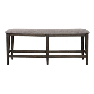 Liberty Furniture Double Bridge Linen/Wood Counter Bench, Dark Chestnut