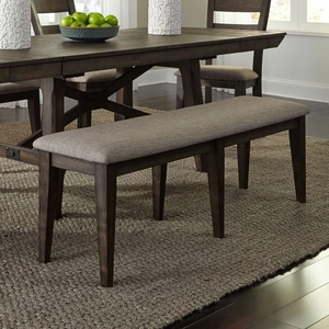 Liberty Furniture Double Bridge Linen/Wood Bench, Dark Chestnut
