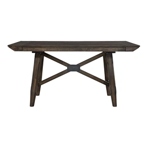 Liberty Furniture Double Bridge Rectangular Wood Extendable Gathering Table, Dark Chestnut