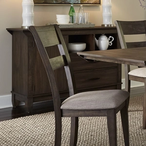 Liberty Furniture Double Bridge Extendable Trestle Dining Set | Dark Chestnut, Dark Chestnut