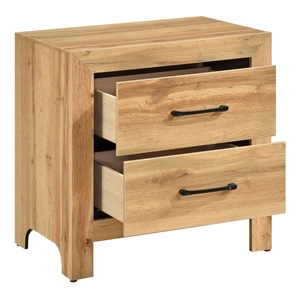 Homelegance Corbin Faux Wood Veneer/Wood 2-Drawer Night Stand, Natural
