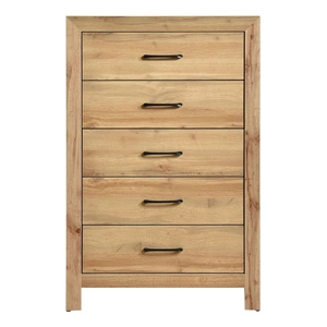 Homelegance Corbin Faux Wood Veneer/Wood 5-Drawer Chest, Natural