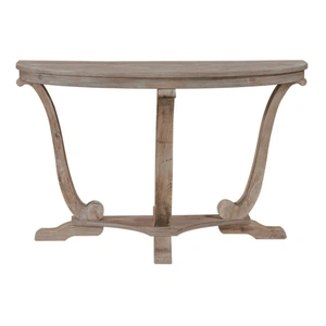 Liberty Furniture Greystone Mill Curved Wood Sofa Table, Stone White Wash & Wirebrush Distressing
