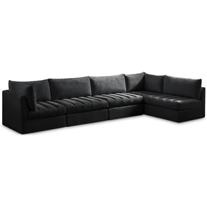 Meridian Furniture Jacob 140-inch 5-Piece Velvet Modular Sectional