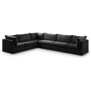 Meridian Furniture Jacob 140-inch 6-Piece Velvet Modular Sectional