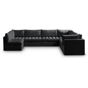 Meridian Furniture Jacob 140-inch 7-Piece Velvet Modular U-Shape Sectional
