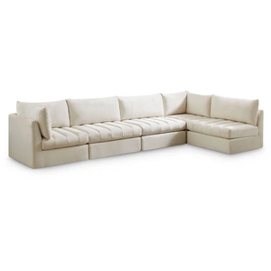 Meridian Furniture Jacob 140-inch 5-Piece Velvet Modular Sectional