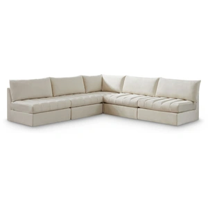 Meridian Furniture Jacob 107-inch 5-Piece Velvet Modular Sectional