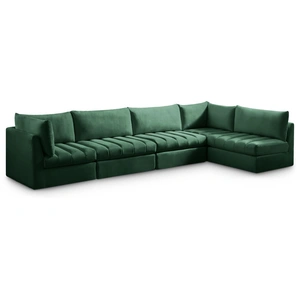 Meridian Furniture Jacob 140-inch 5-Piece Velvet Modular Sectional