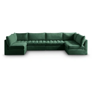 Meridian Furniture Jacob 140-inch 6-Piece Velvet Modular U-Shape Sectional