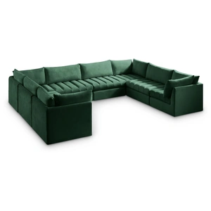 Meridian Furniture Jacob 140-inch 8-Piece Velvet Modular U-Shape Sectional