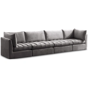 Meridian Furniture Jacob 140-inch Velvet Modular Sofa