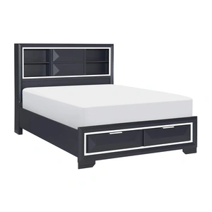 Homelegance Rosemont Wood Storage Platform Bed, Midnight Blue