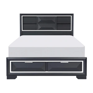 Homelegance Rosemont Wood Storage Platform Bed, Midnight Blue