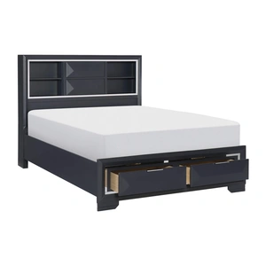 Homelegance Rosemont Wood Storage Platform Bed, Midnight Blue
