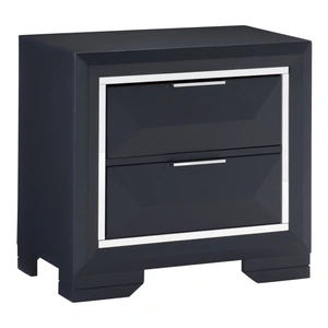 Homelegance Rosemont 2 Drawer Nightstand, Midnight Blue