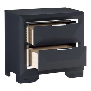 Homelegance Rosemont 2 Drawer Nightstand, Midnight Blue