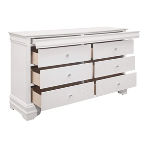 Homelegance Lana 8 Drawer Dresser with Hidden Drawers, White