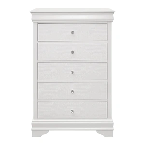 Homelegance Lana 6 Drawer Chest with Hidden Drawer, White