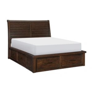 Homelegance Logandale Platform Bed w/ Footboard Storage, Brown