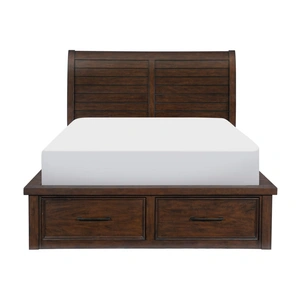 Homelegance Logandale Platform Bed w/ Footboard Storage, Brown