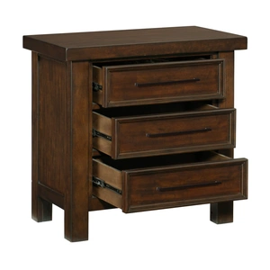 Homelegance Logandale 3 Drawer Nightstand, Brown