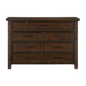 Homelegance Logandale 9 Drawer Dresser, Brown