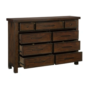 Homelegance Logandale 9 Drawer Dresser, Brown
