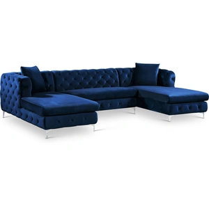 Meridian Furniture Gail 127-inch 3-Piece Velvet Sectional