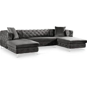 Meridian Furniture Gail 127-inch 3-Piece Velvet Sectional