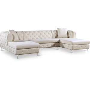 Meridian Furniture Gail 127-inch 3-Piece Velvet Sectional