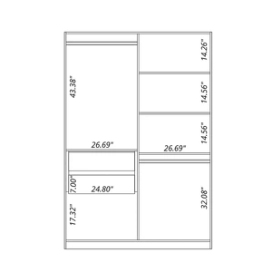 Manhattan Comfort Gramercy 2-Section Freestanding Wardrobe Armoire Closet 