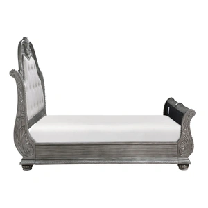 Homelegance Bennington Polyester/Wood Panel Bed, Gray