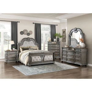 Homelegance Bennington Wood Arch Top Mirror, Gray