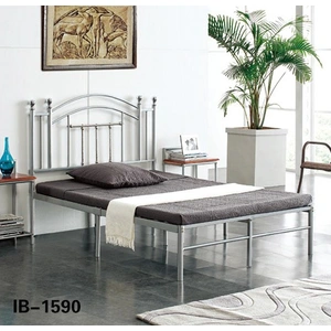 Pantek Furniture IB 1590 Iron Bed, Crackle Silver