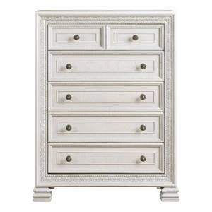 Homelegance Theodora Wood 5-Drawer Chest, Pearl White