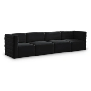 Meridian Furniture Quincy 126-inch Velvet Modular Comfort Sofa