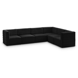 Meridian Furniture Quincy 126-inch 6-Piece Velvet Modular Comfort Sectional
