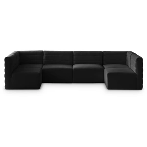 Meridian Furniture Quincy 126-inch 6-Piece Velvet Modular Comfort U-Shape Sectional