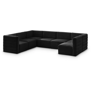 Meridian Furniture Quincy 126-inch 7-Piece Velvet Modular Comfort Sectional