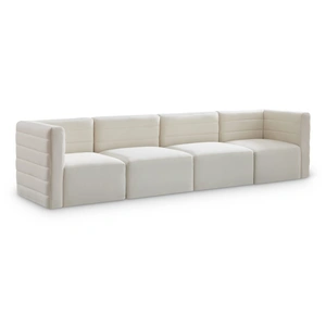 Meridian Furniture Quincy 126-inch Velvet Modular Comfort Sofa